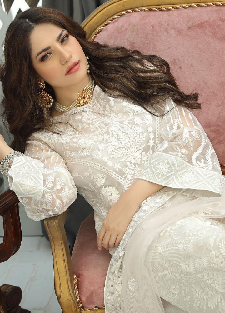PARTY SUIT WORN BY NEELUM MUNIR Unstitch FABRIC ORGANZA Front Full Heavy Embroidered With Sequence&amp;nbsp;