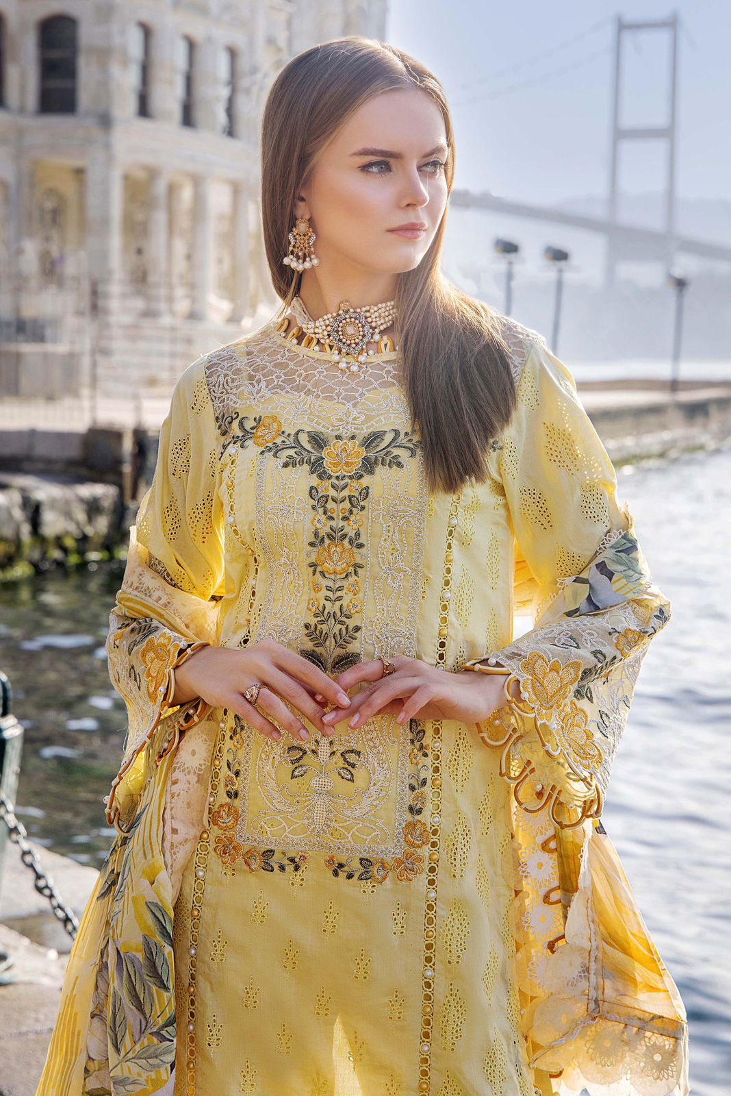 BRAND ADAN LIBAS Unstitch&amp;nbsp;  FABRIC LAWN COTTON Suit With SILK Dupatta