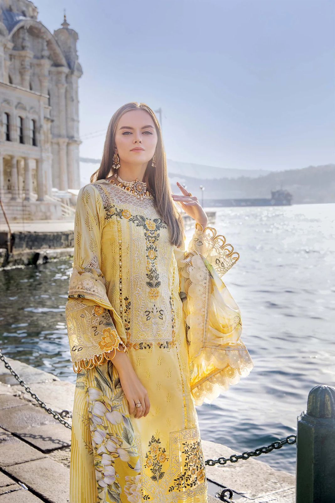 BRAND ADAN LIBAS Unstitch&amp;nbsp;  FABRIC LAWN COTTON Suit With SILK Dupatta