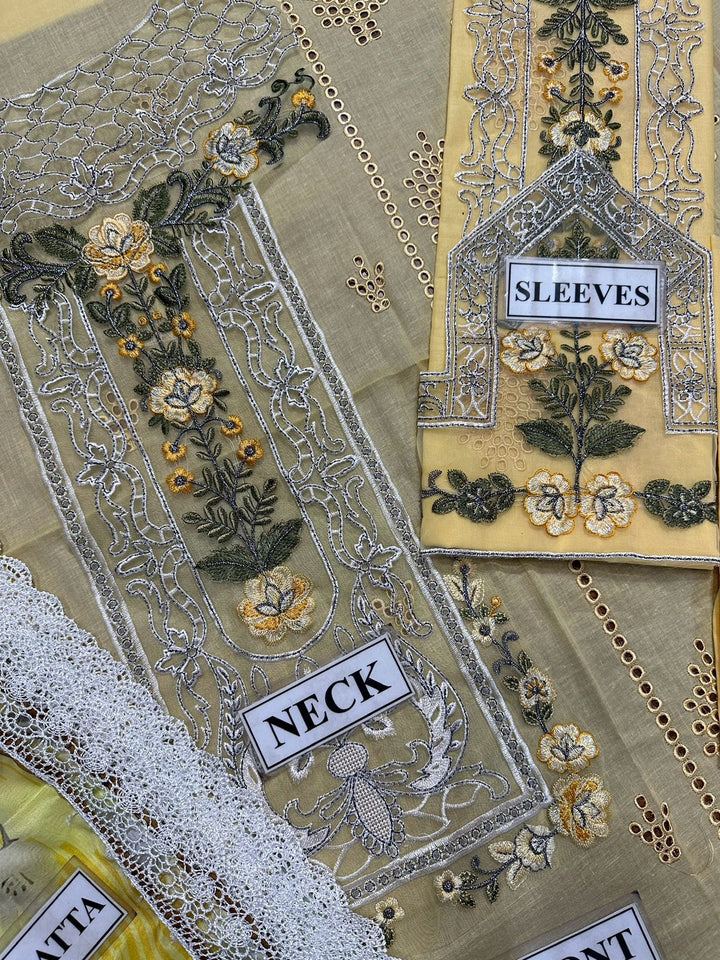 BRAND ADAN LIBAS Unstitch&amp;nbsp;  FABRIC LAWN COTTON Suit With SILK Dupatta