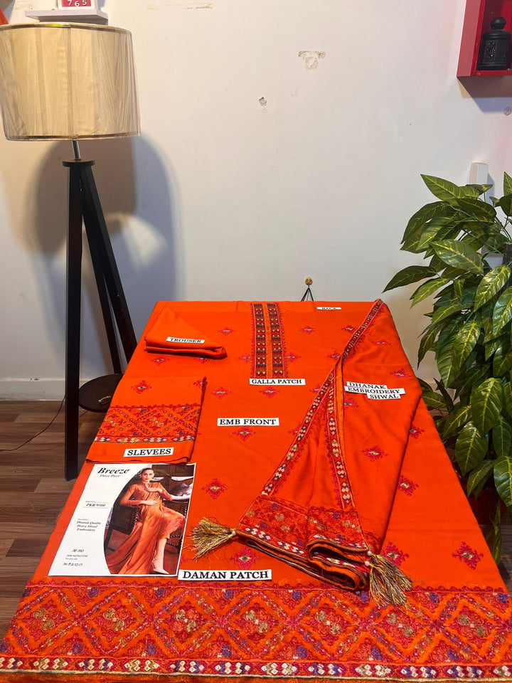 Bareeze 3PC Embroidered Dhanak with Embroidered Shawl