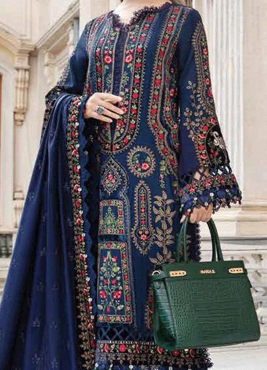 3Pcs women’s unstitched Dhanak embroidered suit